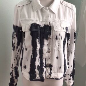 Indigo Thread Company - Stylish Navy Blue and White Tie-Dyed Women's Jacket